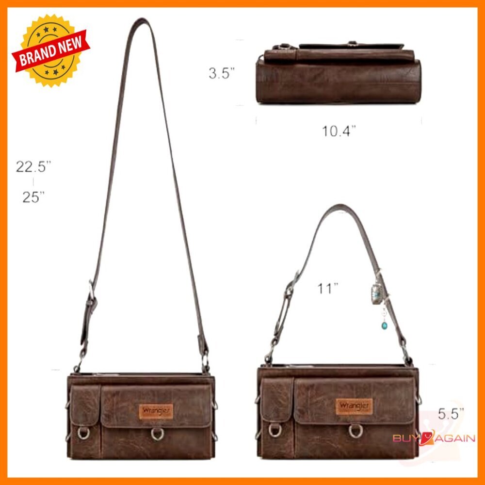 Small Shoulder Bag with Detachable Charms, Multiple Pockets, Western Y2K Style - Picture 6 of 7